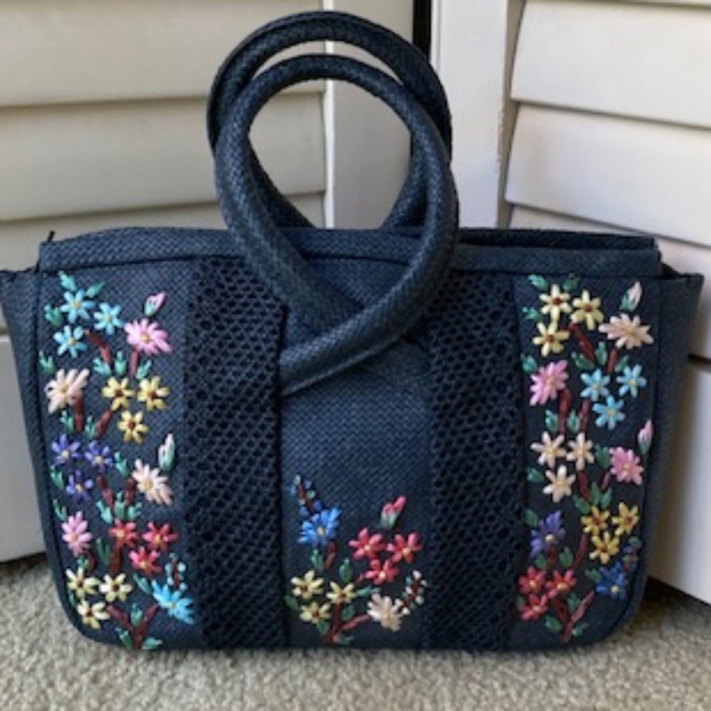 Lulu Guinness Black Paper Straw Bag - Picture 2 of 10